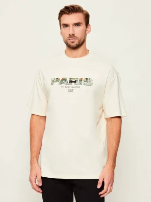 EA7 T-shirt | Modern fit kremowy