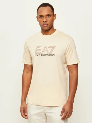 EA7 T-shirt | Regular Fit beżowy