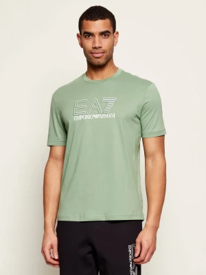 EA7 T-shirt | Regular Fit zielony