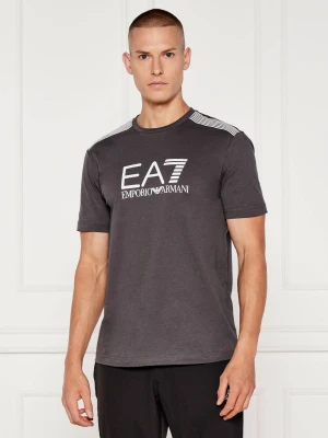 EA7 T-shirt | Regular Fit grafitowy