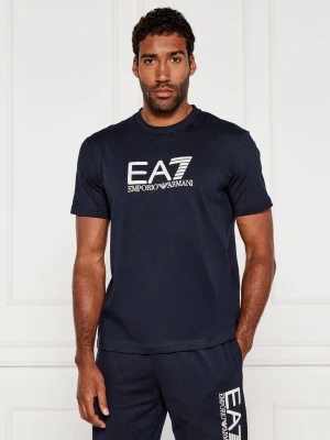 EA7 T-shirt | Regular Fit granatowy