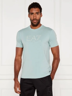EA7 T-shirt | Regular Fit niebieski