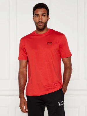EA7 T-shirt | Regular Fit czerwony