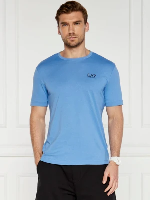 EA7 T-shirt | Regular Fit niebieski