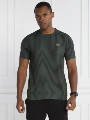 EA7 T-shirt | Regular Fit butelkowa zieleń