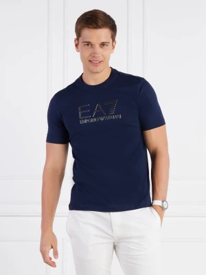 EA7 T-shirt | Regular Fit granatowy