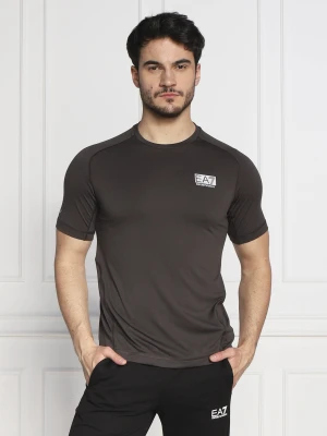 EA7 T-shirt | Regular Fit grafitowy