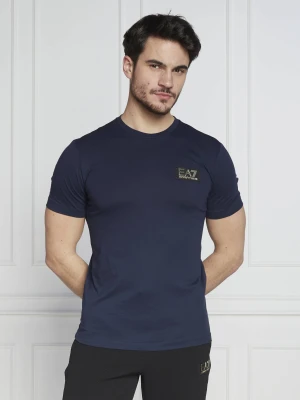 EA7 T-shirt | Regular Fit granatowy