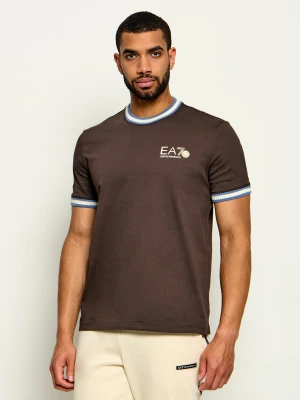 EA7 T-shirt | Regular Fit brązowy