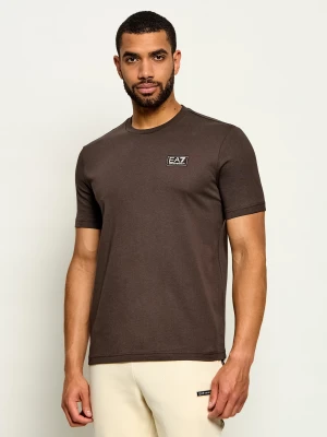EA7 T-shirt | Regular Fit brązowy