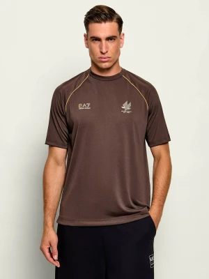 EA7 T-shirt | Regular Fit brązowy