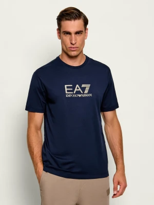 EA7 T-shirt | Regular Fit granatowy