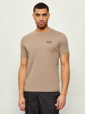 EA7 T-shirt | Slim Fit beżowy