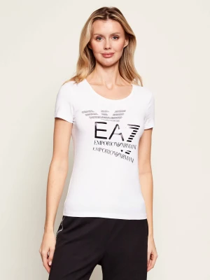 EA7 T-shirt | Slim Fit biały
