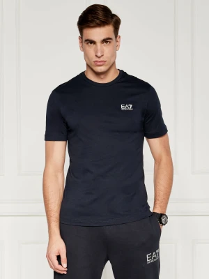 EA7 T-shirt | Slim Fit granatowy