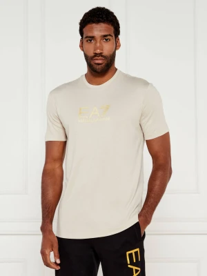 EA7 T-shirt | Slim Fit beżowy