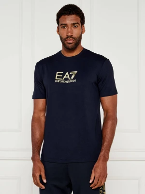 EA7 T-shirt | Slim Fit granatowy