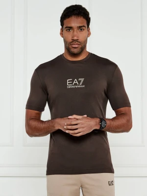 EA7 T-shirt | Slim Fit brązowy