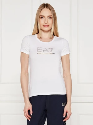 EA7 T-shirt | Slim Fit biały