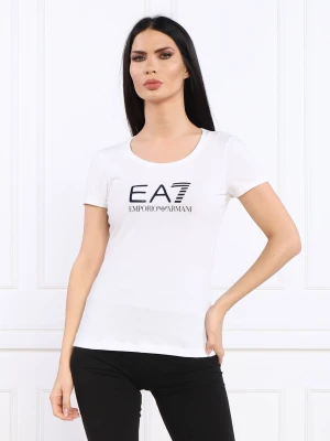 EA7 T-shirt | Slim Fit biały