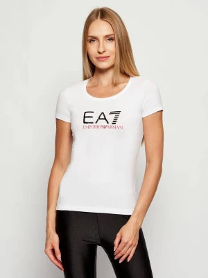 EA7 T-shirt | Slim Fit biały