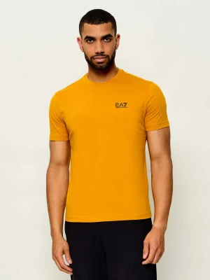 EA7 T-shirt | Slim Fit musztardowy