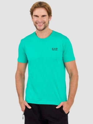 EA7 Zielony męski t-shirt bawełniany, Rozmiar L EA7 Emporio Armani