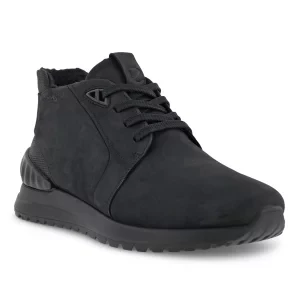 ECCO Astir - Męskie nubukowe sneakersy chukka - Czarny - Size: (UK 12-12.5)