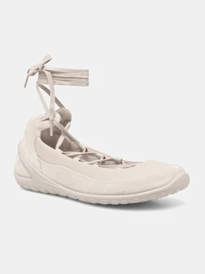 Ecco baleriny skórzane BIOM Lite Lace-Up kolor beżowy 802453-58261