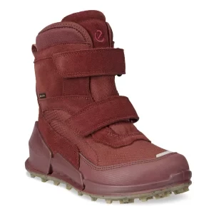 ECCO Biom K2 - Dziecięce zamszowe buty zimowe Gore-Tex - Czerwony - Size: (UK 4-4.5)