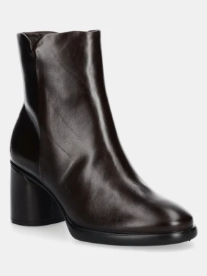 Ecco botki Sculpted Lx 55 Boot damskie kolor brązowy na słupku 222613-01667
