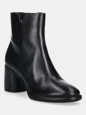 Ecco botki skórzane Sculpted Lx 55 Boot damskie kolor czarny na słupku 222613-01001