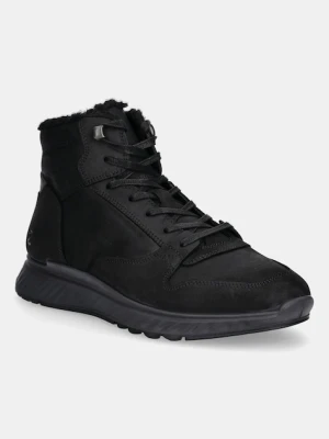 Ecco buty nubukowe Exostride Mid Warm męskie kolor czarny 835414-02001