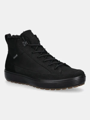 Ecco buty nubukowe Soft 7 Tred High Boot czarny
