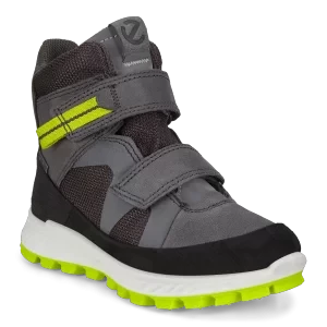 ECCO Exostrike Kids - Dziecięce nubukowe buty za kostkę Gore-Tex - Szary - Size: (UK 12)