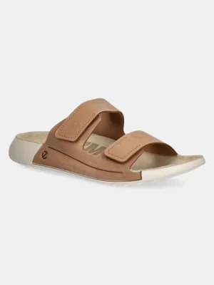 Ecco klapki nubukowe Nd Cozmo 2 Strap Flat damskie kolor brązowy 206823-02291