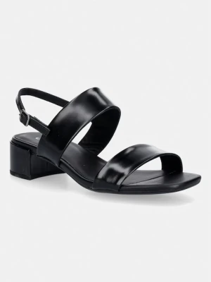 Ecco sandały na niskim obcasie skórzane Livia 35