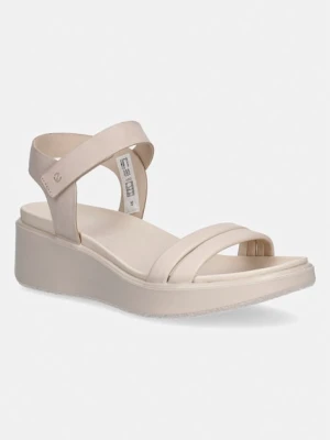 Ecco sandały skórzane Flowt Wedge LX W