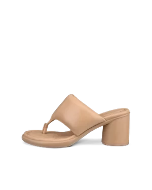 ECCO Sculpted Sandal LX 55 - Damskie skórzane sandały na obcasie - Beżowy - Size: (UK 6.5-7)