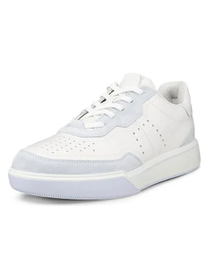 Ecco Skórzane sneakersy "Street Court" w kolorze biało-błękitnym rozmiar: 41