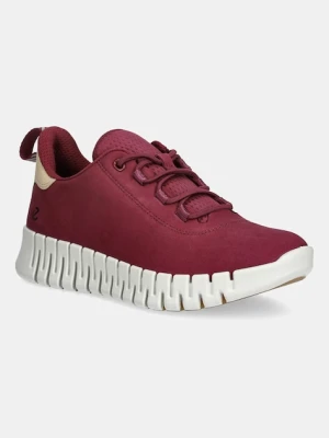 Ecco sneakersy nubukowe Gruuv Sneaker Lea damskie kolor czerwony 218203-61338