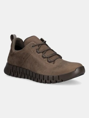 Ecco sneakersy nubukowe Gruuv Sneaker Lea Gtx męskie kolor brązowy 525224-02559