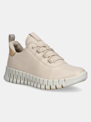 Ecco sneakersy skórzane Gruuv Sneaker Lea damskie kolor beżowy 218203-60720