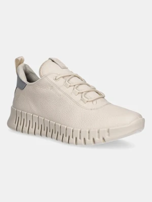 Ecco sneakersy skórzane Gruuv Sneaker Lea Gtx damskie kolor beżowy 218233-01378