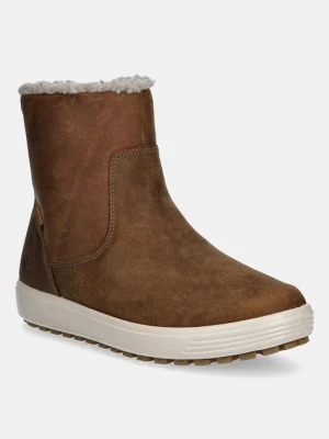 Ecco śniegowce zamszowe Soft 7 Tred Warm kolor brązowy 450753-02034
