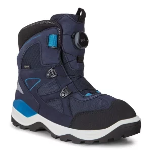 ECCO Snow Mountain - Dziecięce nubukowe buty zimowe Gore-Tex - Granatowy - Size: (UK 4-4.5)