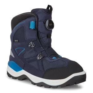 ECCO Snow Mountain - Dziecięce nubukowe buty zimowe Gore-Tex - Granatowy - Size: (UK 10-10.5)