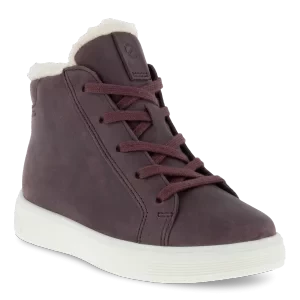 ECCO Street Tray K - Dziecięce buty nubukowe z Gore-Tex - Bordowy - Size: (UK 10-10.5)