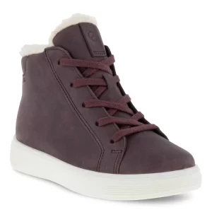 ECCO Street Tray K - Dziecięce buty nubukowe z Gore-Tex - Bordowy - Size: (UK 6.5-7)