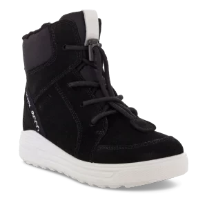 ECCO Urban Snowboarder - Dziecięce zamszowe buty zimowe Gore-Tex - Czarny - Size: (UK 10-10.5)